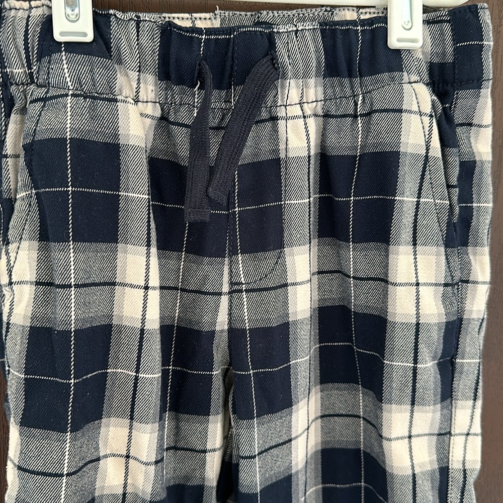 3/$15 H&M Plaid Pull-On Pants Size 5T Blue Gray Checkered Casual Kids Pants - Picture 2 of 5